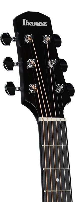 open zoom image for Ibanez AAD77CE HG Acoustic-Electric Guitar, Transparent Black Sunburst, Headstock Left Front