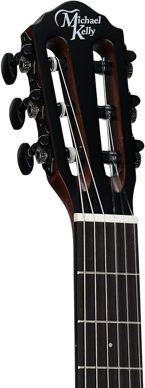 open zoom image for Michael Kelly Forte Port Nylon Classical Acoustic-Electric Guitar, Java Ebony, Headstock Left Front