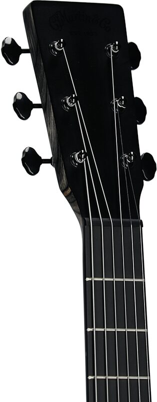 open zoom image for Martin Black-Out Special Exclusive Acoustic-Electric Guitar (with Gig Bag), Black, Headstock Left Front