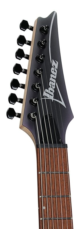open zoom image for Ibanez RGA742EX Electric Guitar, Black Aurora Burst Matte, Headstock Left Front