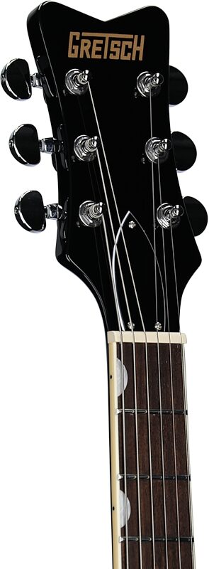 open zoom image for Gretsch Streamliner Jet Club 1 Pickup Electric Guitar, Jet Black, Headstock Left Front