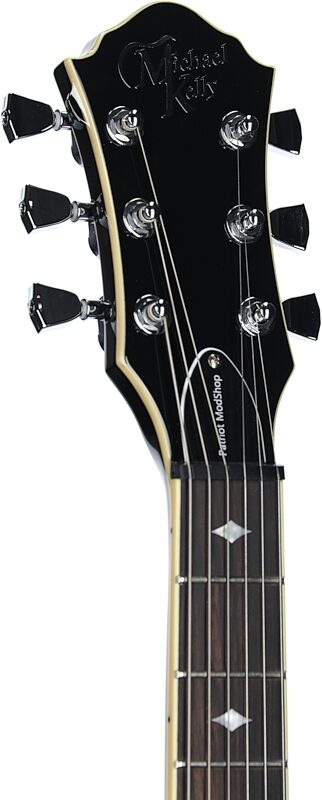 open zoom image for Michael Kelly Patriot Instinct SB Mod Shop Duncan Slim Body Electric Guitar, Partial Eclipse, Headstock Left Front