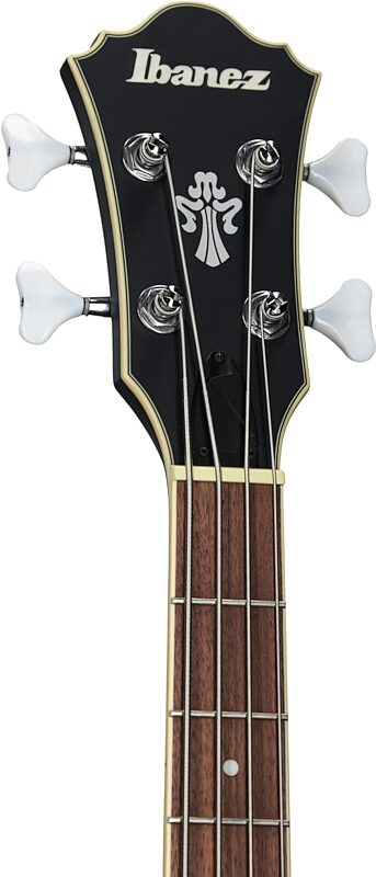 open zoom image for Ibanez AGB200 Artcore Semi-Hollow Electric Bass, Black Flat, Headstock Left Front