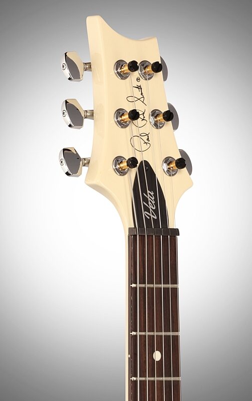open zoom image for PRS Paul Reed Smith S2 Vela Electric Guitar, Dot Inlays (with Gig Bag), Antique White, Headstock Left Front