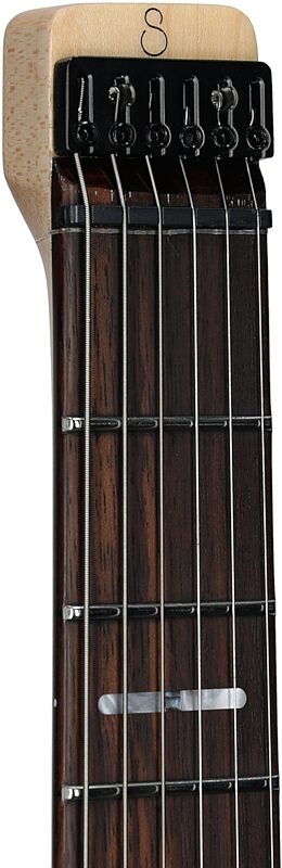open zoom image for Sire Larry Carlton X6 Headless Electric Guitar (with Gig Bag), Silver Sparkle, Headstock Left Front