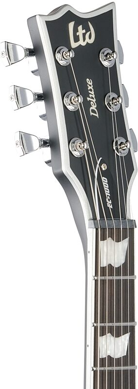 open zoom image for ESP LTD EC-1000 EverTune BB Electric Guitar, Black Satin, Headstock Left Front
