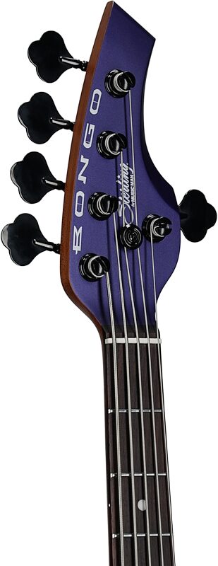 open zoom image for Sterling by Music Man Bongo 5 Electric Bass, 5-String, Firemist Purple, Rosewood Fretboard, Headstock Left Front