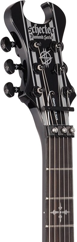 open zoom image for Schecter Synyster Gates Standard Electric Guitar, Black Silver Stripes, Headstock Left Front