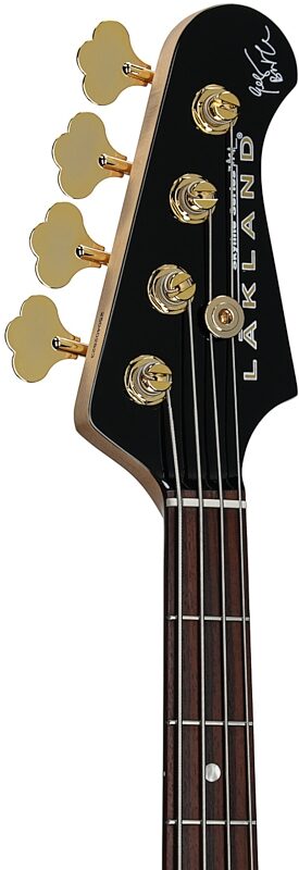 open zoom image for Lakland Skyline Geezer Butler Signature Bass Guitar, Black, Headstock Left Front