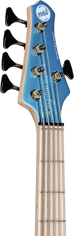 open zoom image for MTD Kingston Super 5 Bass Electric Bass, 5-String (with Maple Fingerboard), Super Blue, Headstock Left Front