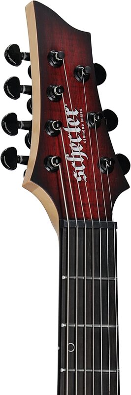 open zoom image for Schecter Sunset-7 Extreme Electric Guitar, 7-String, Scarlet Burst, Headstock Left Front