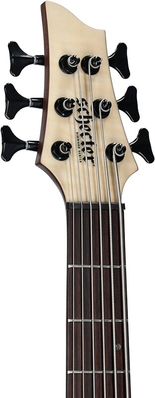 open zoom image for Schecter Charles Berthoud CB-6 Electric Bass, Left-Handed, Natural Satin, Headstock Left Front