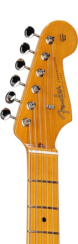 open zoom image for Fender American Vintage II 1957 Stratocaster Electric Guitar, with Maple Fingerboard (and Case), 2-Color Sunburst, Headstock Left Front