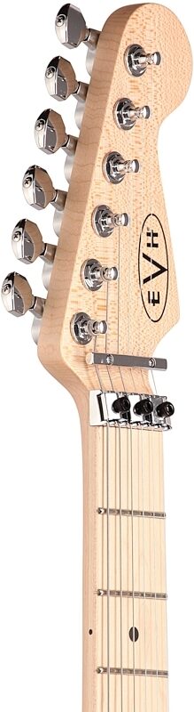 open zoom image for EVH Eddie Van Halen Striped Series Electric Guitar, Black and Yellow, Headstock Left Front