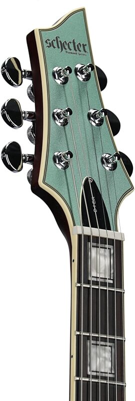 open zoom image for Schecter C-1 EA Classic Electric Guitar, Satin Vintage Pelham Blue, Open Box (Good), Headstock Left Front