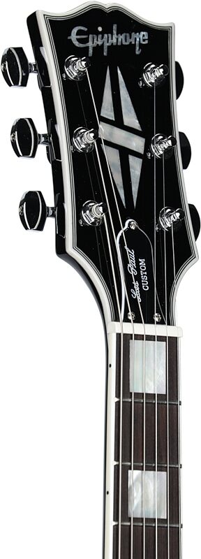 open zoom image for Epiphone Adam Jones 1979 Les Paul Custom Electric Guitar (with Case), Antique Silverburst, with Case, Headstock Left Front