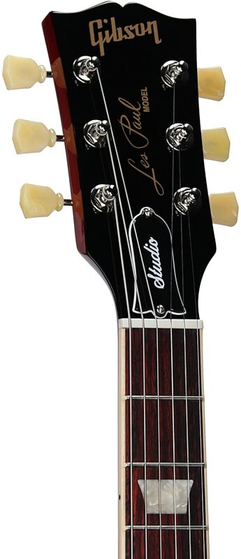 open zoom image for Gibson Les Paul Studio Double Trouble Electric Guitar (with Soft Case), Cherry Sunburst, Headstock Left Front