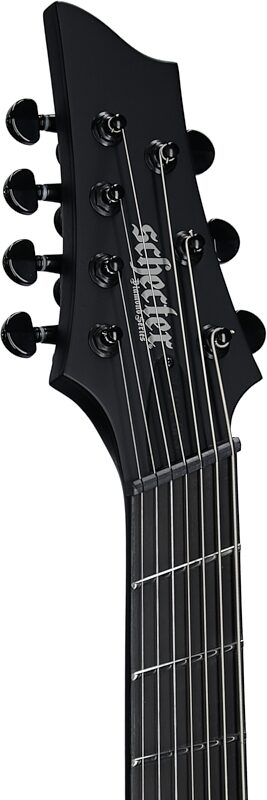 open zoom image for Schecter PT7MS Black Ops Electric Guitar, Left-Handed, Satin Black Open Pore, Headstock Left Front