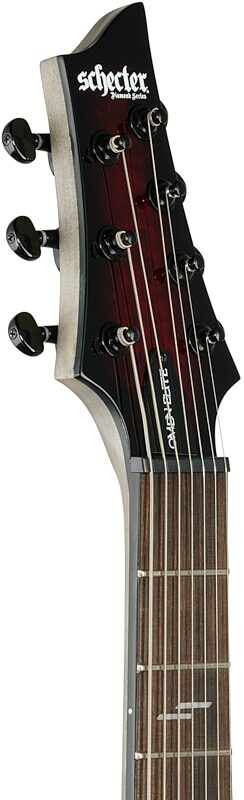 open zoom image for Schecter Omen Elite-7 Electric Guitar, 7-String, Black Cherry Burst, Headstock Left Front