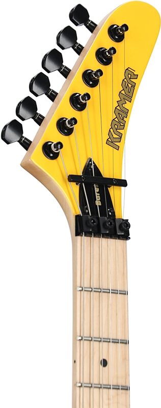 open zoom image for Kramer Baretta Original Series Electric Guitar, Bumblebee Yellow, Headstock Left Front
