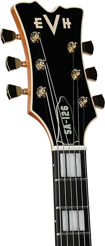 open zoom image for EVH Eddie Van Halen SA-126 Special Electric Guitar (with Case), Platinum Pearl Metallic, Headstock Left Front