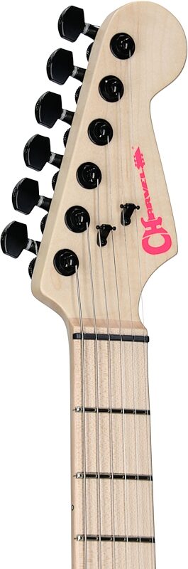 open zoom image for Charvel Sean Long Signature Pro-Mod SD1 HH HT M, Neon Pink, Headstock Left Front