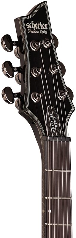 open zoom image for Schecter Hellraiser Hybrid C-1 Electric Guitar, Transparent Black Burst, Headstock Left Front