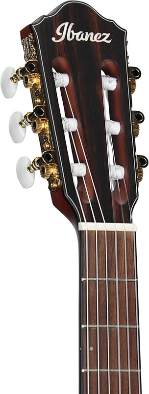 open zoom image for Ibanez FRH10N Classical Acoustic-Electric Guitar, Rose Gold Metallic, Headstock Left Front