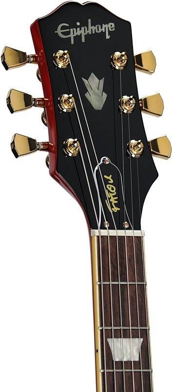 open zoom image for Epiphone Inspired by Gibson Fatoumata Diawara SG Electric Guitar (with Case), Ember Graphic, Headstock Left Front