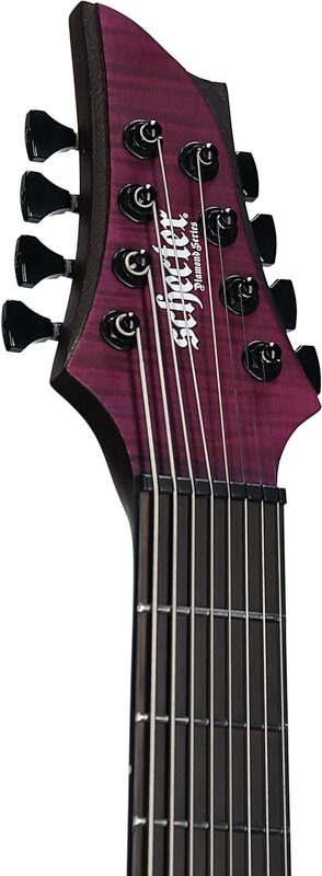 open zoom image for Schecter John Browne Tao-8 Electric Guitar, Transparent Purple, Open Box (Very Good), Headstock Left Front
