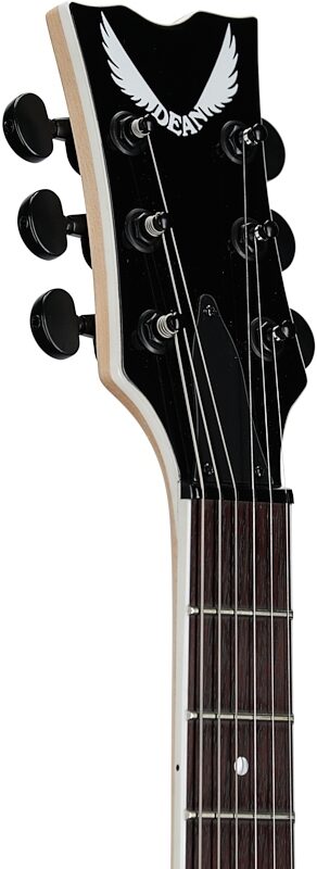 open zoom image for Dean Thoroughbred X-QM Electric Guitar, Transparent Blue, Headstock Left Front
