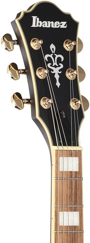 open zoom image for Ibanez AS73G Artcore Semi-Hollowbody Electric Guitar, Black Flat, Headstock Left Front