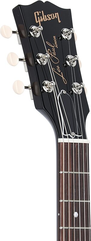 open zoom image for Gibson Les Paul Junior Vintage Electric Guitar (with Case), Tobacco Burst, Headstock Left Front