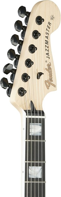 open zoom image for Fender Jim Root Jazzmaster Electric Guitar, Ebony Fingerboard (with Case), Satin White, Headstock Left Front