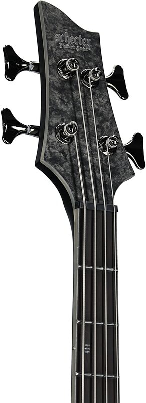 open zoom image for Schecter MVP C-4 Bass Guitar, Black Reign, Headstock Left Front