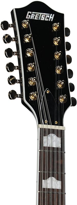 open zoom image for Gretsch G5422G-12 Electromatic Hollowbody Electric Guitar, 12-String, Barrel Burst, Headstock Left Front