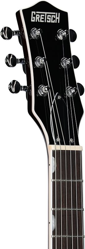 open zoom image for Gretsch G5230T Electromatic Sparkle Jet FT Electric Guitar, Silver, Headstock Left Front