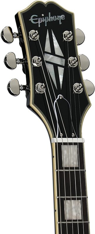 open zoom image for Epiphone Exclusive Shinichi Ubukata ES-355 Custom Electric Guitar (with Case), Ebony, Headstock Left Front