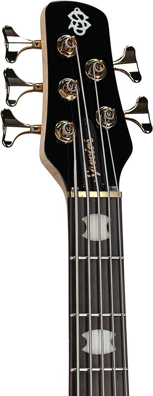 open zoom image for Spector Icon NS-5 Bolt-On Electric Bass, Black Stain Gloss, Headstock Left Front