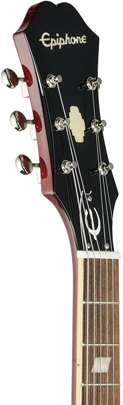 open zoom image for Epiphone Riviera Semi-Hollowbody Archtop Electric Guitar, Royal Tan, Headstock Left Front