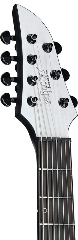 open zoom image for Schecter Keith Merrow KM7 MKIII Legacy Electric Guitar, 7-String, Tri-White Satin, Headstock Left Front