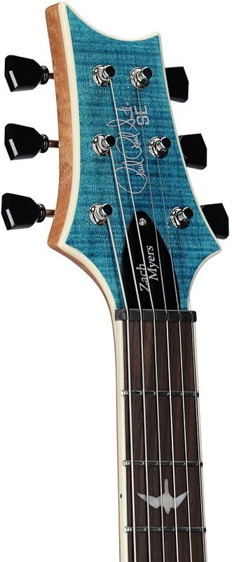 open zoom image for PRS Paul Reed Smith SE Zach Myers 594-v2 Electric Guitar (with Gig Bag), Myers Blue, Headstock Left Front