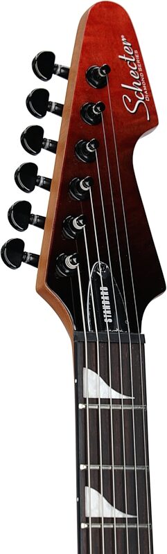 open zoom image for Schecter Avenger Standard Electric Guitar, Blood Burst, Headstock Left Front
