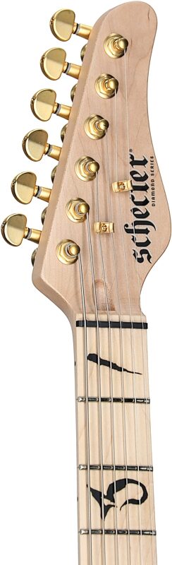open zoom image for Schecter Meegs PT EX Electric Guitar, Charcoal Burst, Open Box (Very Good), Headstock Left Front