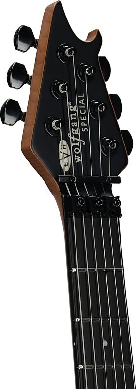 open zoom image for EVH Eddie Van Halen Wolfgang Special Electric Guitar (with Gig Bag), Stealth Black, Ebony Fretboard, Headstock Left Front