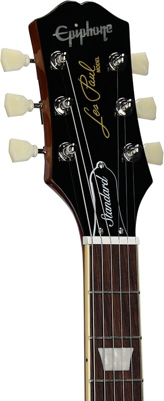 open zoom image for Epiphone Inspired by Gibson Les Paul Standard '50s Electric Guitar (with Gig Bag), Cardinal Red, Laurel Fretboard, Headstock Left Front