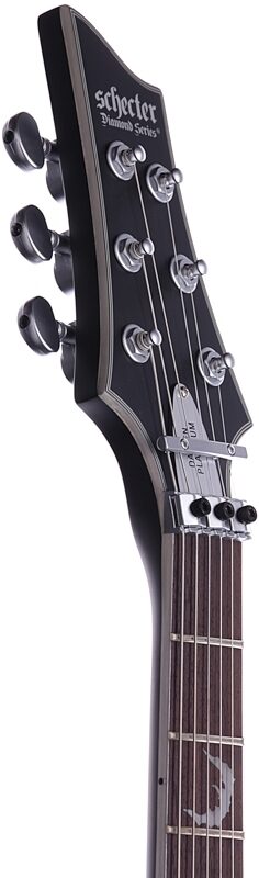 open zoom image for Schecter Damien Platinum 6 FR-S Sustainiac Electric Guitar, Satin Black, Headstock Left Front