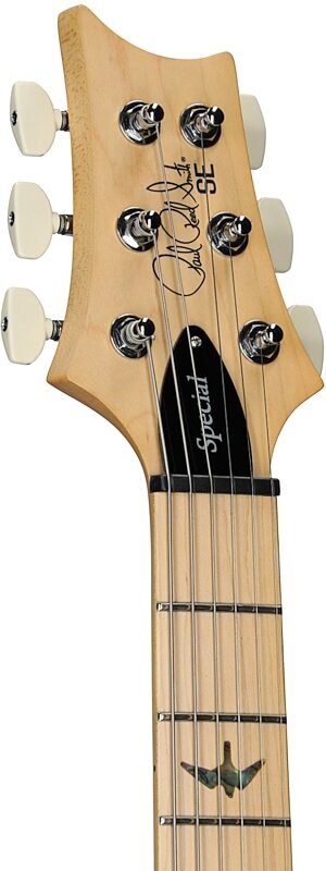 open zoom image for PRS Paul Reed Smith SE Swamp Ash Special v3 Electric Guitar (with Gig Bag), Charcoal, Headstock Left Front