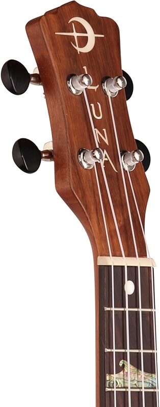 open zoom image for Luna High Tide Concert Koa Acoustic-Electric Ukulele (with Gig Bag), New, Headstock Left Front