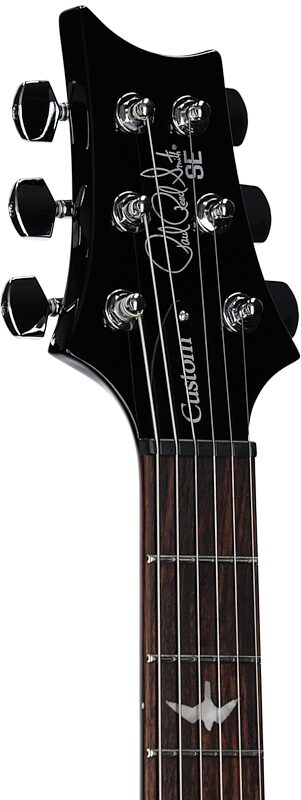 open zoom image for PRS Paul Reed Smith SE Custom 24 Quilt Top Electric Guitar (with Gig Bag), Exclusive Sapphire, Headstock Left Front